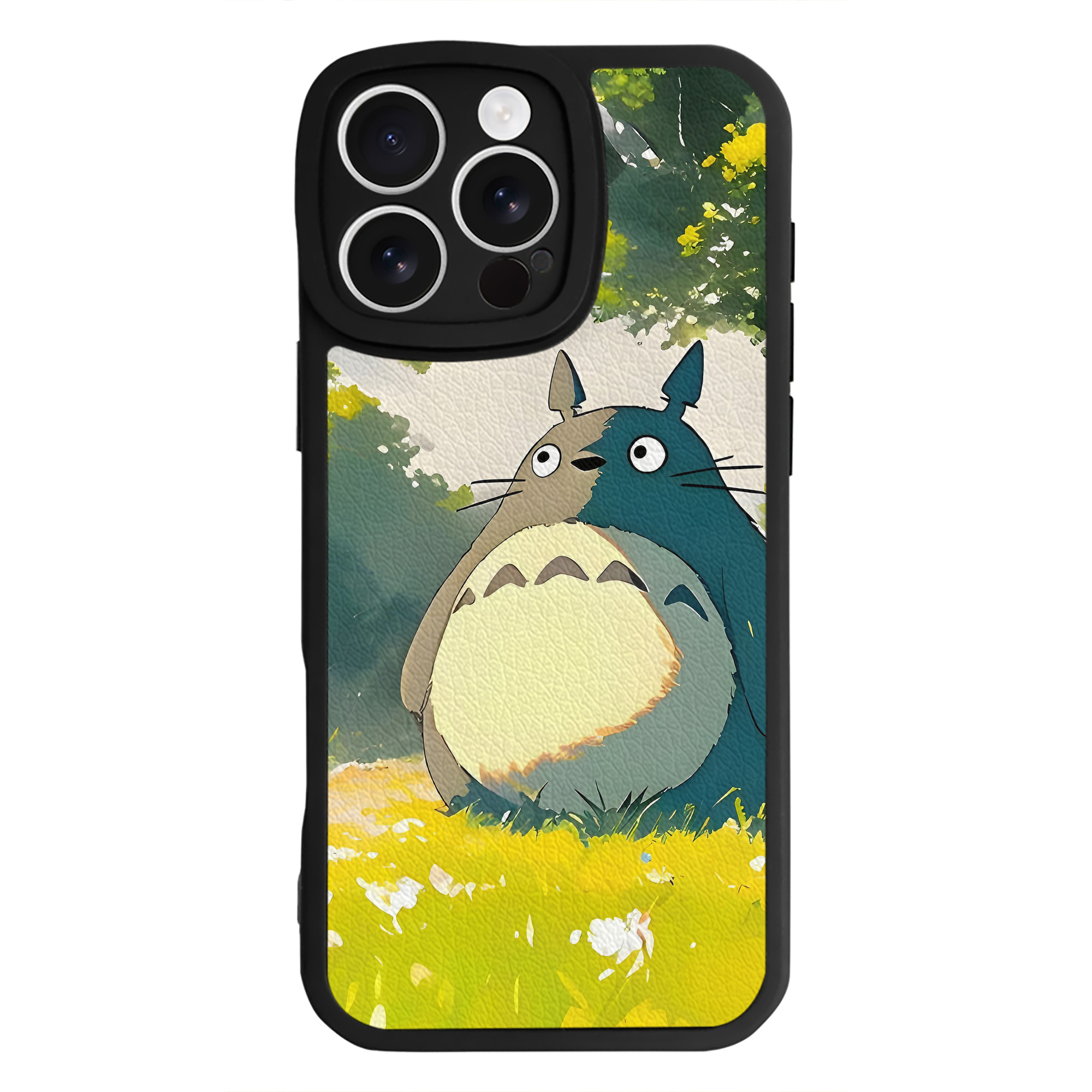 （画像用） となりのトトロ 草壁メイ 草壁サツキ My Neighbor Totoro Satsuki Kusakabe Mei Kusakabe 【iPhone 16シリーズ対応】シリコンスマホケース（レザー調） 材質：シリコン